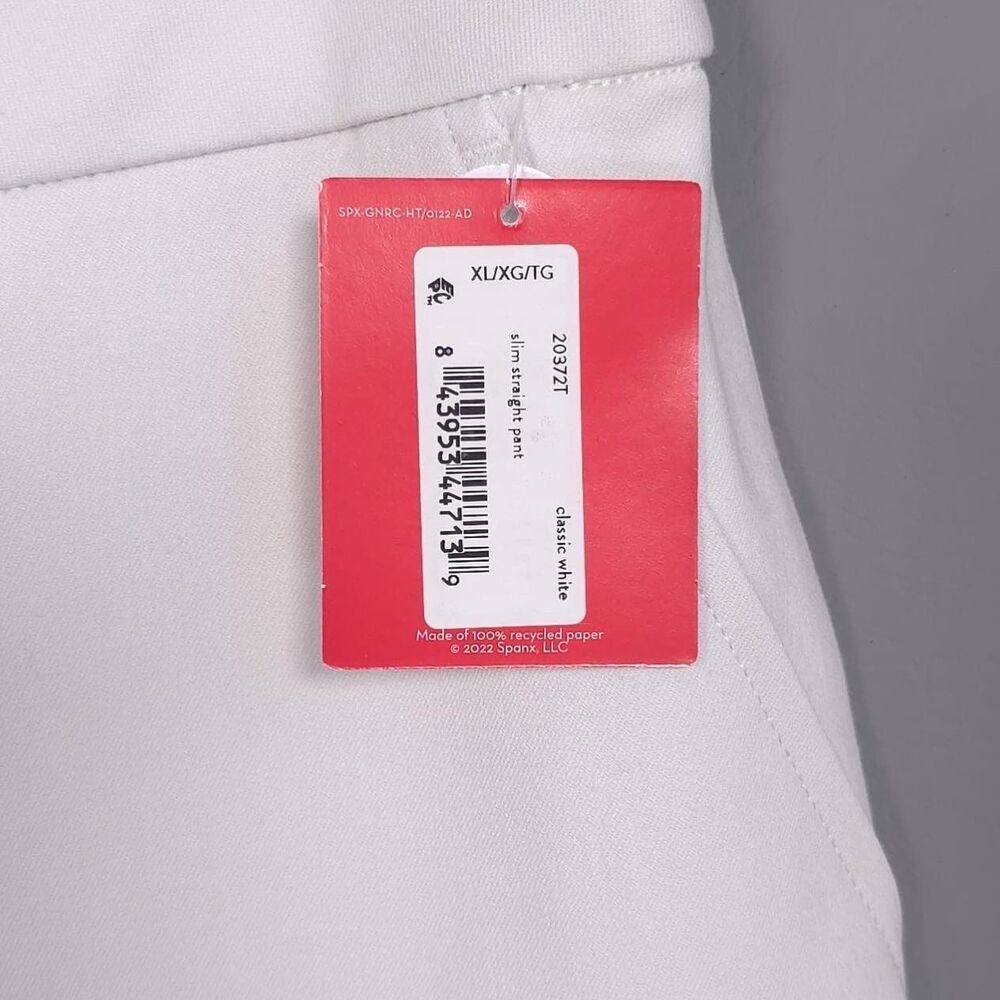 Spanx NEW Size XL Tall Silver Linings On-the-Go Slim Straight Pant 20372T White - Picture 14 of 15